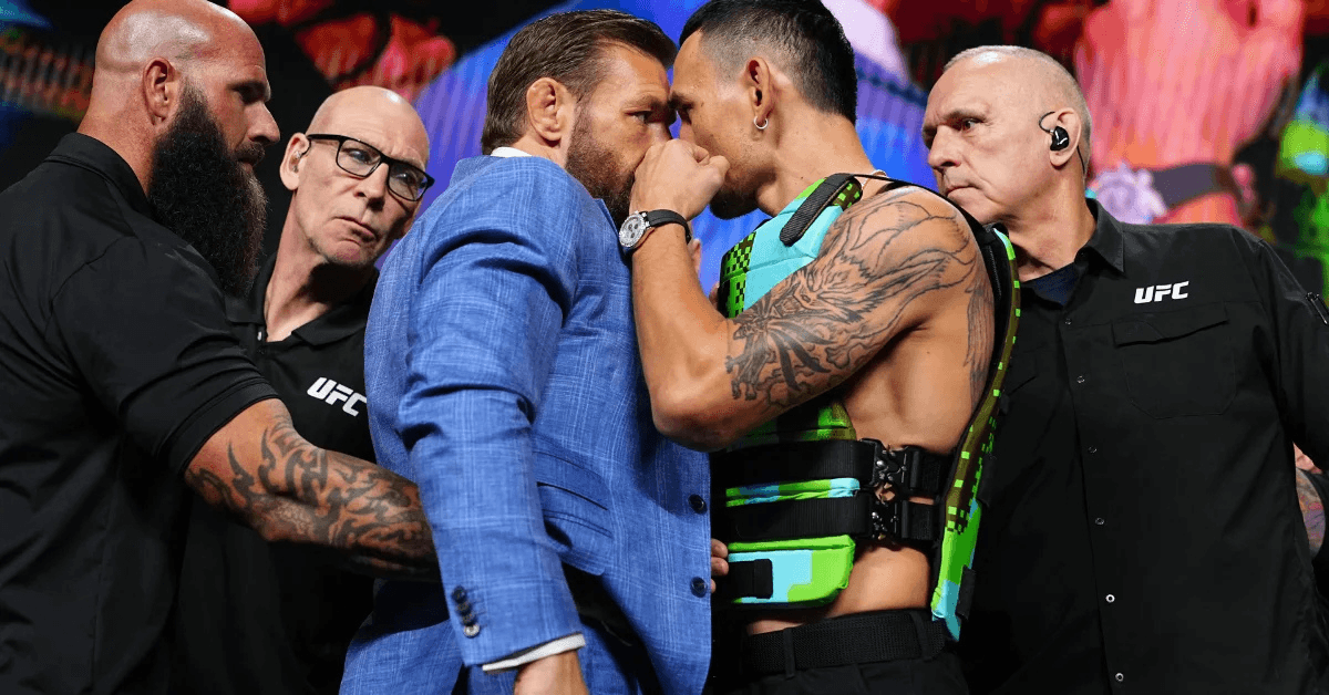 WATCH: Conor McGregor Snatches Max Holloway’s Sunglasses, Slaps His Hand in Heated UFC 329 Faceoff